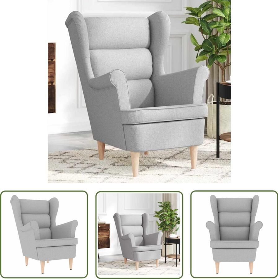 VidaXL Fauteuil 74x84x100 cm stof wolkengrijs Fauteuil Lounge Stoel Relaxstoel Bureaustoel Designstoelen