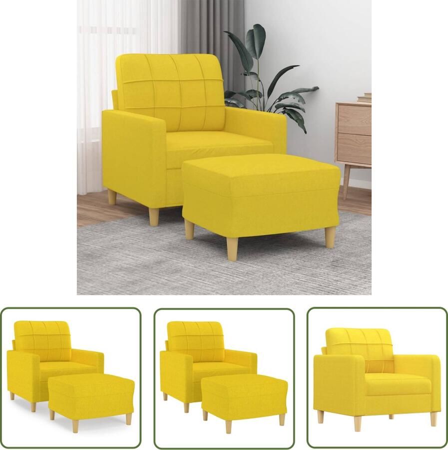 The Living Store Fauteuil 78 x 77 x 80 cm Lichtgeel (Ik neem aan dat de en niet beschikbaar waren in de gegeven tekst anders zou ik die opnemen in de titel) Fauteuil Lounge Stoel Relax Stoel Geel Meubilair Huiskamer Decoratie