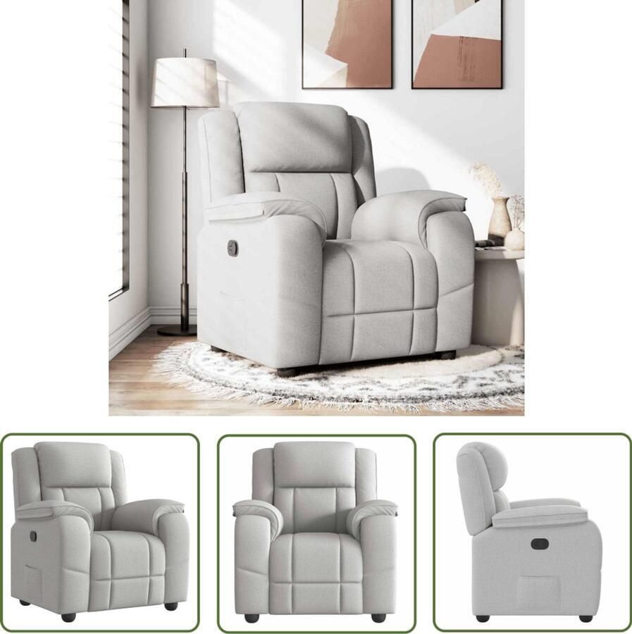 VidaXL Lounge Stoel Fauteuil Verstelbaar Fauteuil verstelbaar stof wolk grijs Relaxstoel Zitzak Fauteuils