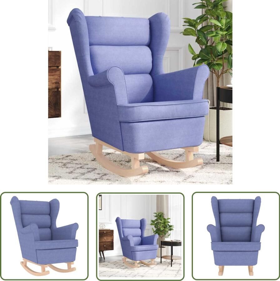 VidaXL Schommelstoel 74x90x102 cm stof jeansblauw Schommelstoel Lounge Stoel Relaxfauteuil Zitkamer Woonkamer