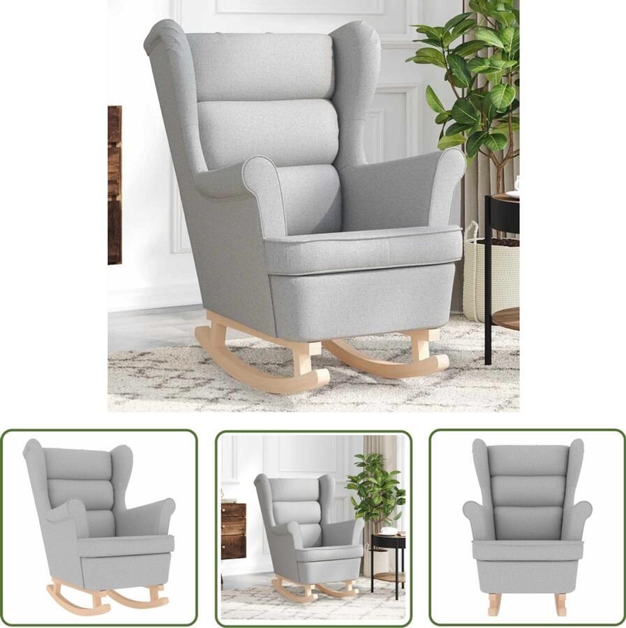 VidaXL Schommelstoel 74x90x102 cm stof wolkengrijs Schommelstoel Lounge Stoel Relaxfauteuil Balkonstoelen Buitenstoelen