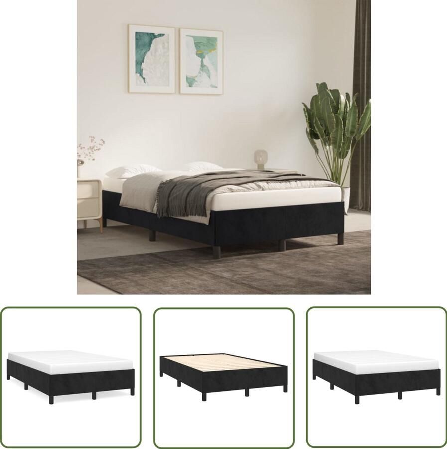 VidaXL Luxe Bed Frame Comfortabel Bed Bedframe zonder matras 120x190 cm fluweel donkergrijs Fluweel Bed Grijs Bed Tweepersoons Bed