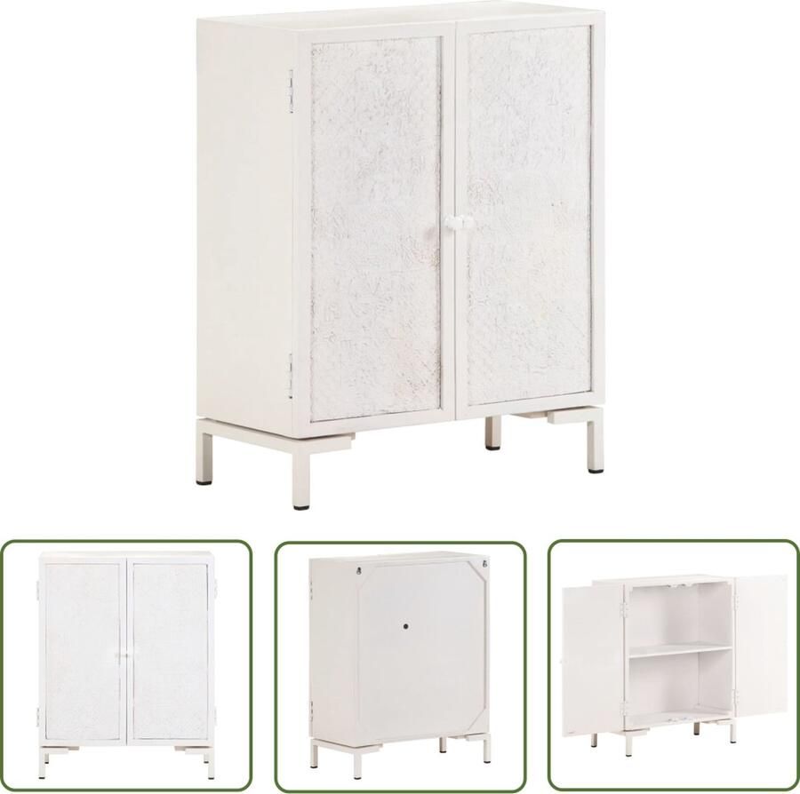 The Living Store Dressoir 60x30x76 cm massief mangohout Dressoir Bijzettafel Mangohout Industrieel Design Vintage Meubels