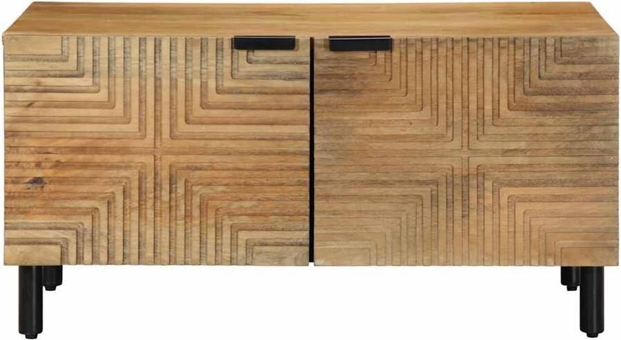 The Living Store Salontafel 80x50x40 cm massief mangohout bruin Salontafel Bijzettafel Mango Wood Bruine Salontafel Tv Tafeltje