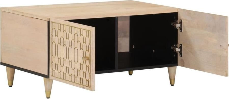 VidaXL Salontafel 80x50x40 cm massief mangohout Salontafel Mango Wood Vintage Salontafel Industriële Salontafel Design Salontafel