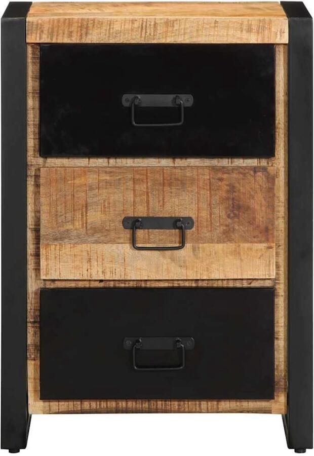 The Living Store Ladekast 50x35x70 cm massief ruw mangohout Ladekast Vintage Kast Mangohout Kast Opbergkast Salontafel - Foto 2