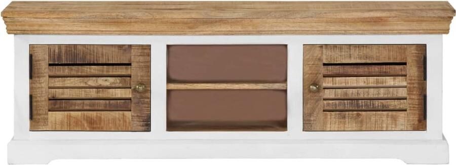 The Living Store Stereokast Mangohout 118x30x40cm Rustieke TV-kast Tv-kast Mangohout Meubels Rustic Tv Stand Landelijke Tv-kast Mediabox - Foto 2