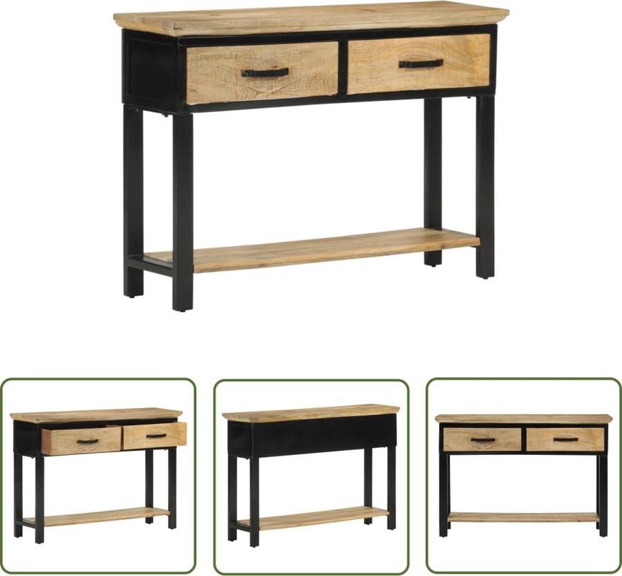 The Living Store Wandtafel Mangohout Bruin 110x30x75 cm Met Opbergruimte Wandtafel Mangohout Tafel Bijzettafel Opbergkastje Haltafel