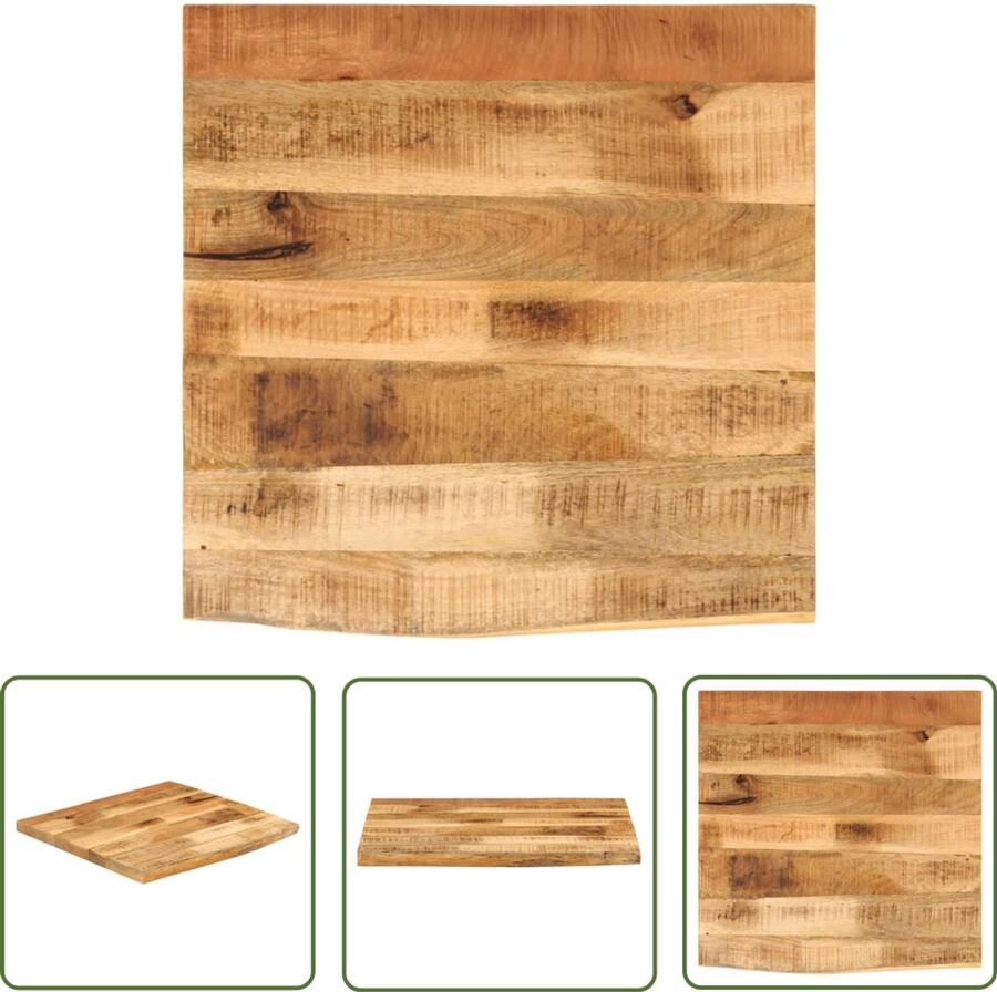 The Living Store Tafelblad met natuurlijke rand 40x40x3 8 cm massief mangohout Tafelblad Mangohout Tafel Accessoires Tweedehands Tafel Vintage Tafel