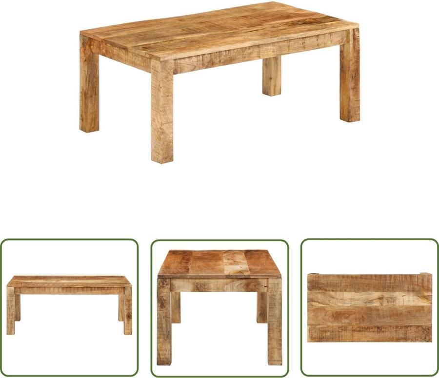 The Living Store Salontafel Mangohout Vintage Design 100x55x40cm Salontafel Mangohouten Salontafel Vintage Salontafel Bijzettafel Koffietafel