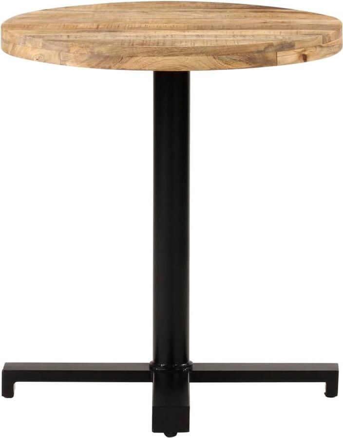 VidaXL Bistrotafel Mangohout ?70x75 cm Bistrotafel Mangohouten Tafel Buitentafeltje Tuintafel Eetkamerstoel Terras Meubilair Vintage Tafel Industriele Tafel