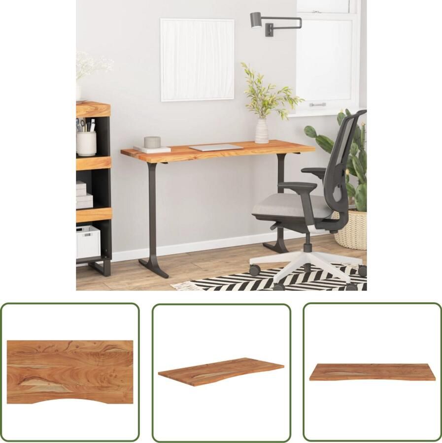 The Living Store Bureaublad rechthoekig 110x60x2 5 cm massief acaciahout Houten Bureau Blad Massief Acaciahout Bureautafel Schrijfblad Ergonomische Tafel