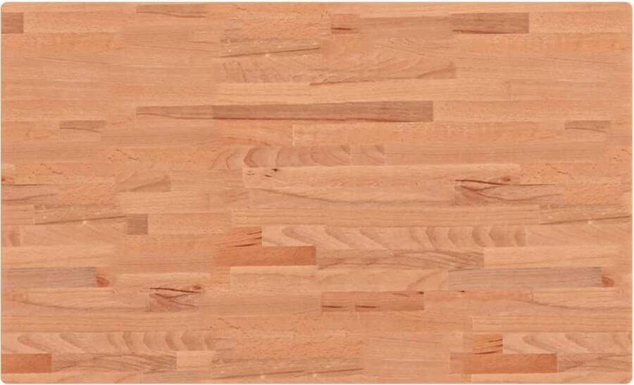 The Living Store Tafelblad Massief Beukenhout 100 x 60 x 2.5 cm Glad oppervlak Houten Tafelblad Massief Beukenhout Tafelblad Vervangen Bijzettafel Bartafel