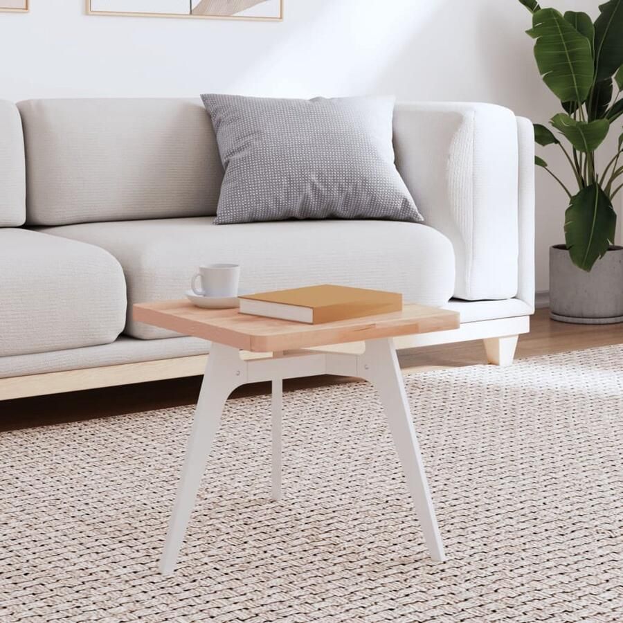 The Living Store Vierkant Tafelblad Massief Beukenhout 40 x 40 x 2.5 cm Afgeronde Hoeken Houten Tafelblad Massief Beukenhout Salontafelblad Tafeltopper Vintage Tafel