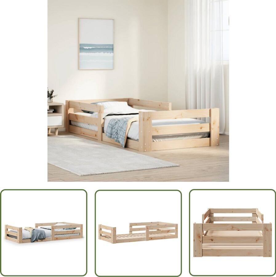 The Living Store Bedframe zonder matras massief grenenhout 80x200 cm Slaapcomfort Massief Hout Bed Grenenhout Bed Tweepersoons Bed Boxspring Bed