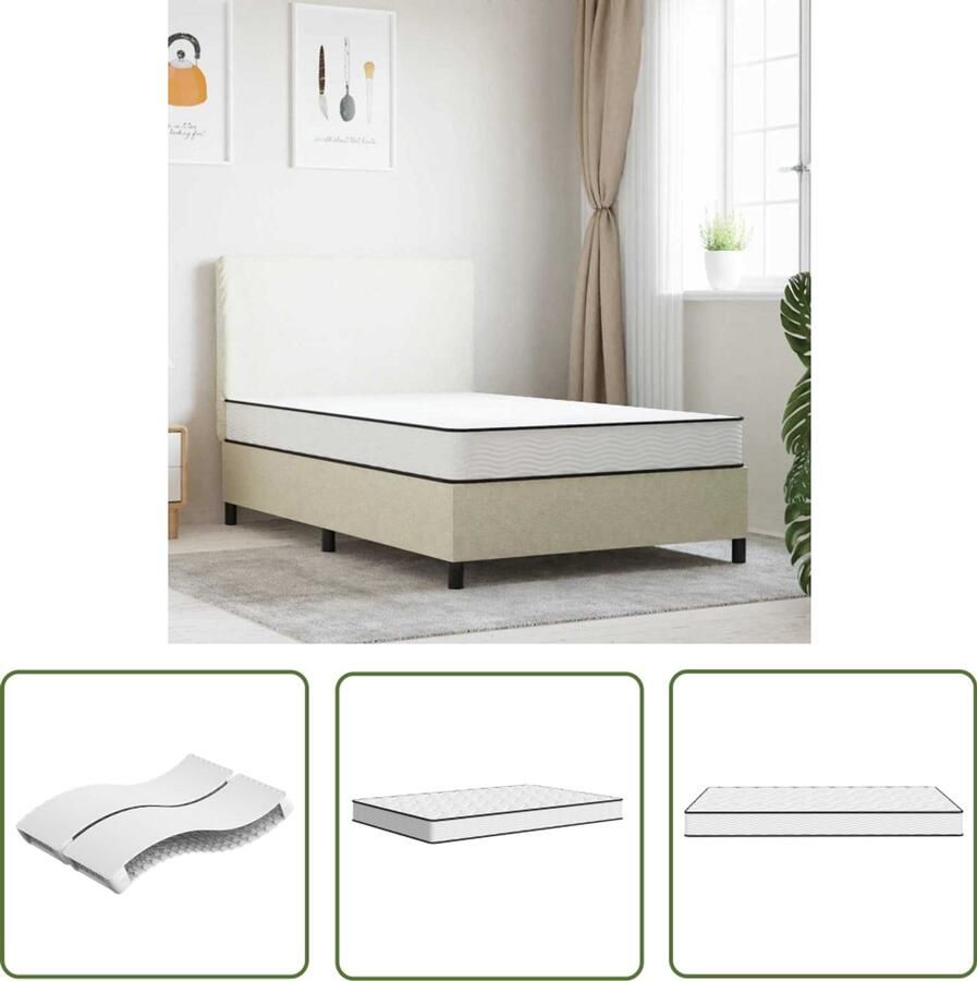 The Living Store Binnenveringmatras middelhard 120x200 cm Binnenveringmatras Binnenveringmatrassen Tweepersoonsmatras Tweepersoons Matras