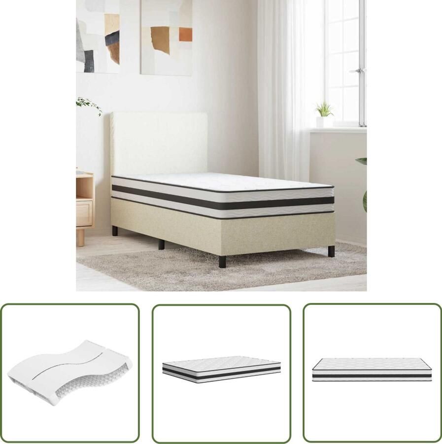 The Living Store Binnenveringmatras middelhard 120x200 cm Binnenveringmatras Binnenveringmatrassen Tweepersoonsmatras Tweepersoons Matras