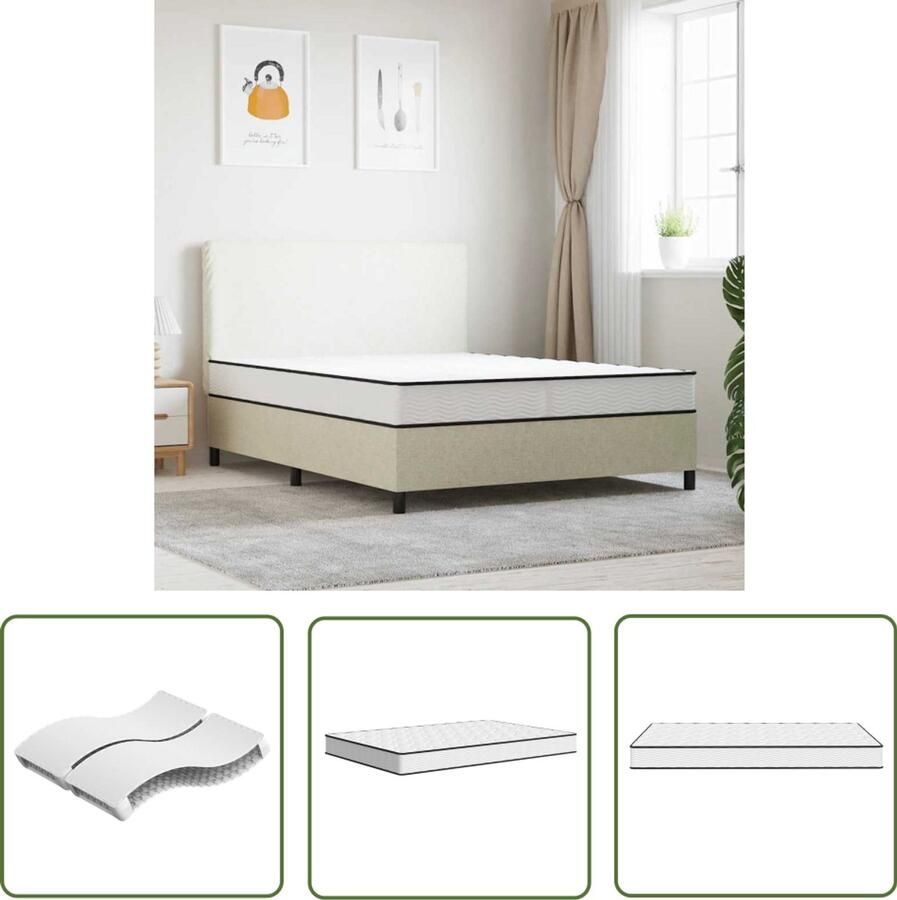 The Living Store Binnenveringmatras middelhard 140x190 cm Binnenveringmatras Binnenveringmatrassen Tweepersoonsmatras Tweepersoons Matras