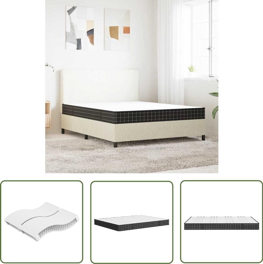 The Living Store Binnenveringmatras middelhard 160x200 cm Binnenveringmatras Binnenveringmatrassen Tweepersoonsmatras Tweepersoons Matras