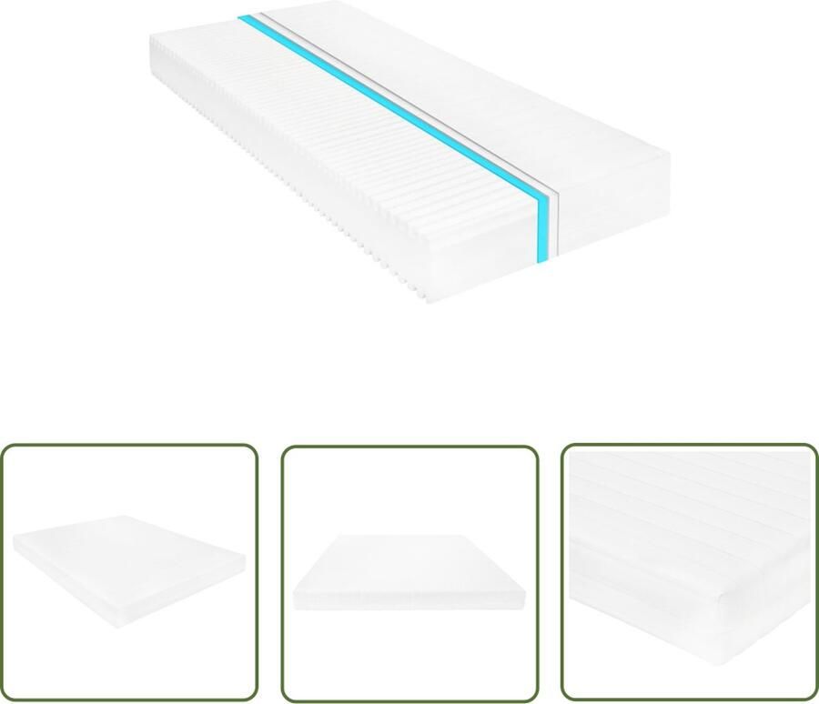 The Living Store 7 Zone PU-schuim Matras 180 x 200 x 16 cm D25 Drukverlichting Comfort op elk gebied Eenvoudig schoon te houden Slaapmatras Matras Kopen PU-schuim Matras 7 Zone Matras King Size Matras