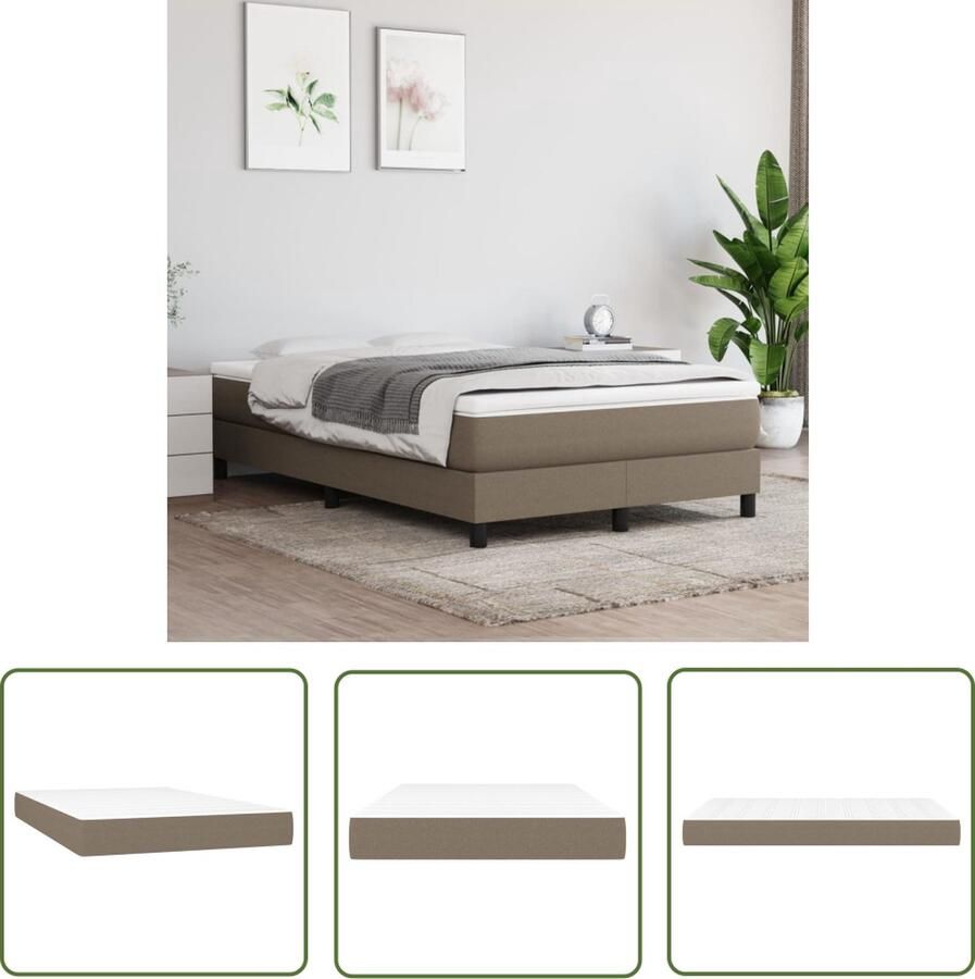 The Living Store Pocketveringmatras Comfort Bedmatras 120 x 200 x 20 cm Wit en taupe Pocketveringmatras Matras Bedmatras Tweepersoonsmatras Taupecolor