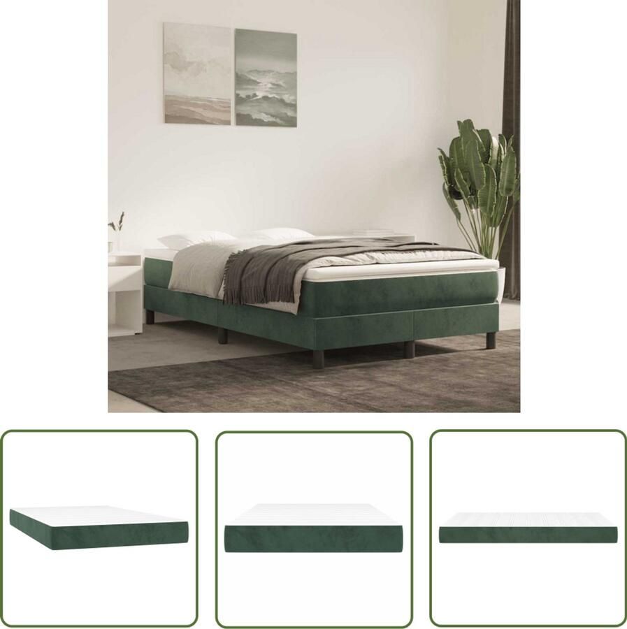 The Living Store Pocketveringmatras 120x220x20 cm fluweel donkergroen Pocketveringmatras Matras Fluweel Nacht Slaapcomfort