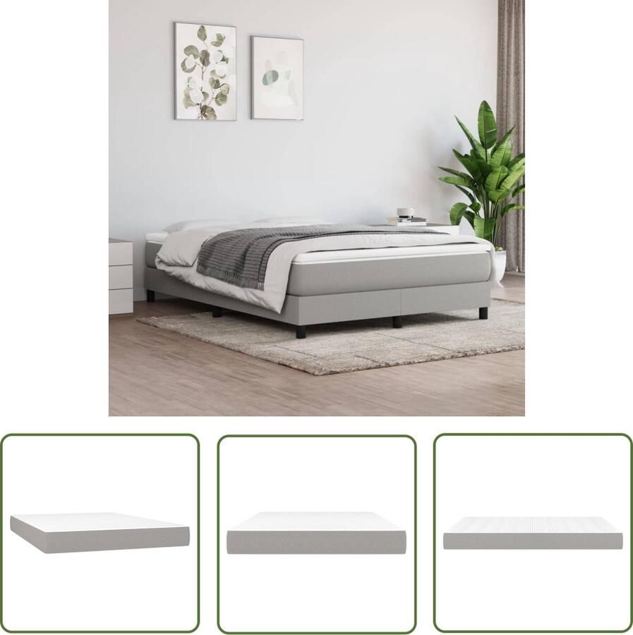 The Living Store Pocketveringmatras 140 x 190 x 20 cm Duurzaam materiaal Pocketveren en schuim Middelharde ondersteuning Wit lichtgrijs Pocketveringmatras Matras Pocketveren Medium Hard Witte Matras