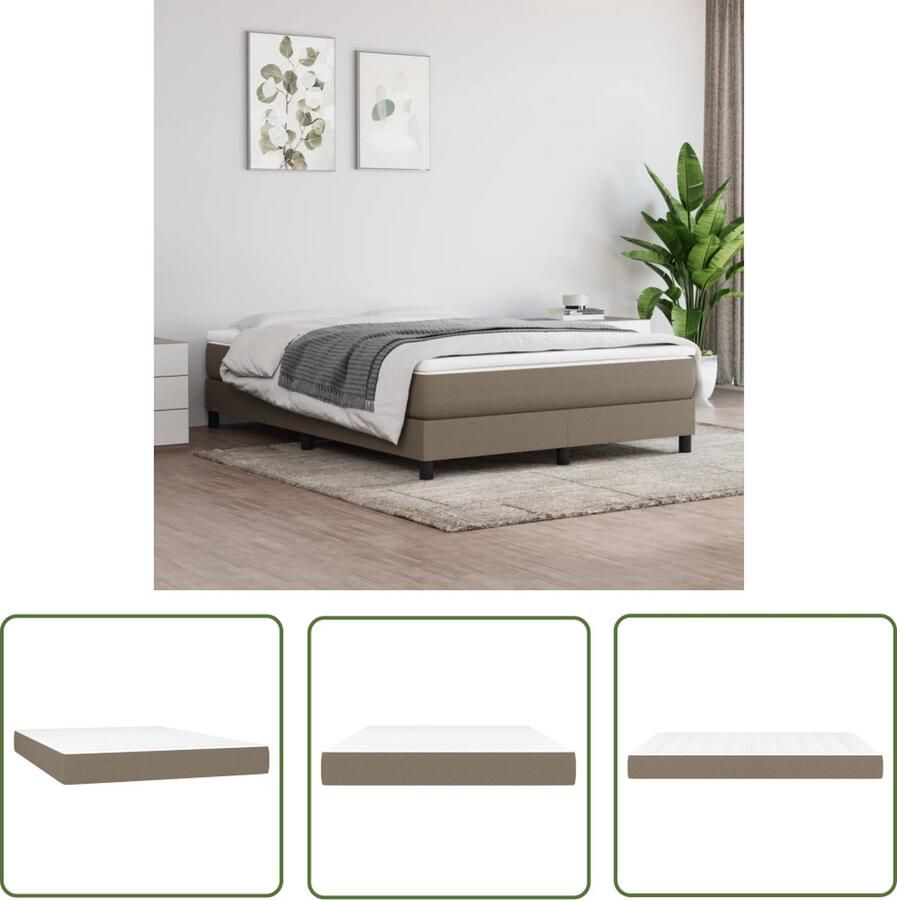 The Living Store Pocketveringmatras Comfort 140 x 200 cm Duurzaam materiaal Pocketveren Comfortabel schuim Middelharde ondersteuning Pocketveringmatras Matras Comfortabele Matras Middelharde Matras Taupecolor
