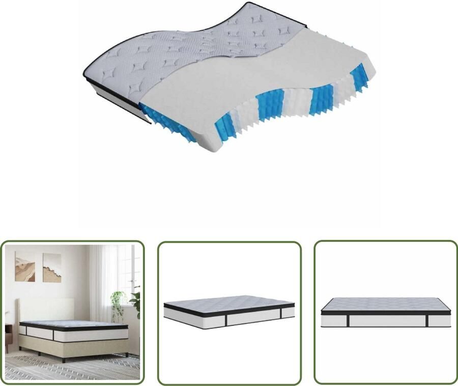 The Living Store Pocketveringmatras middelhard 140x200 cm Pocketveringmatras Pocketveringmatrassen Matras Pocketvering Matras Pocketveren