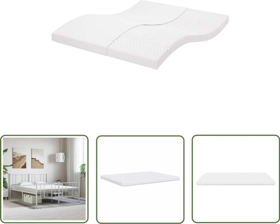 The Living Store Schuimmatras 7 zones hardheid 20 ILD 160x210 cm wit Schuimmatras Matras 7 Zone Matras Pocketvering Matras Boxspring Matras