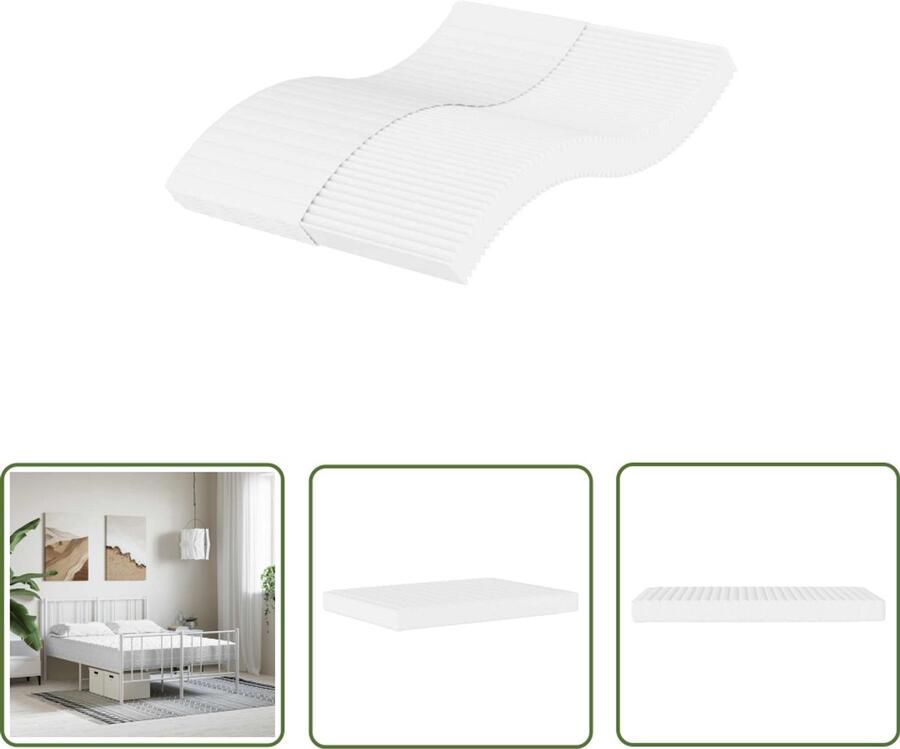The Living Store Schuimmatras hardheid H2 H3 140x220 cm wit Schuimmatras Matras Slaapcomfort Nacht Rust Ademend Matras