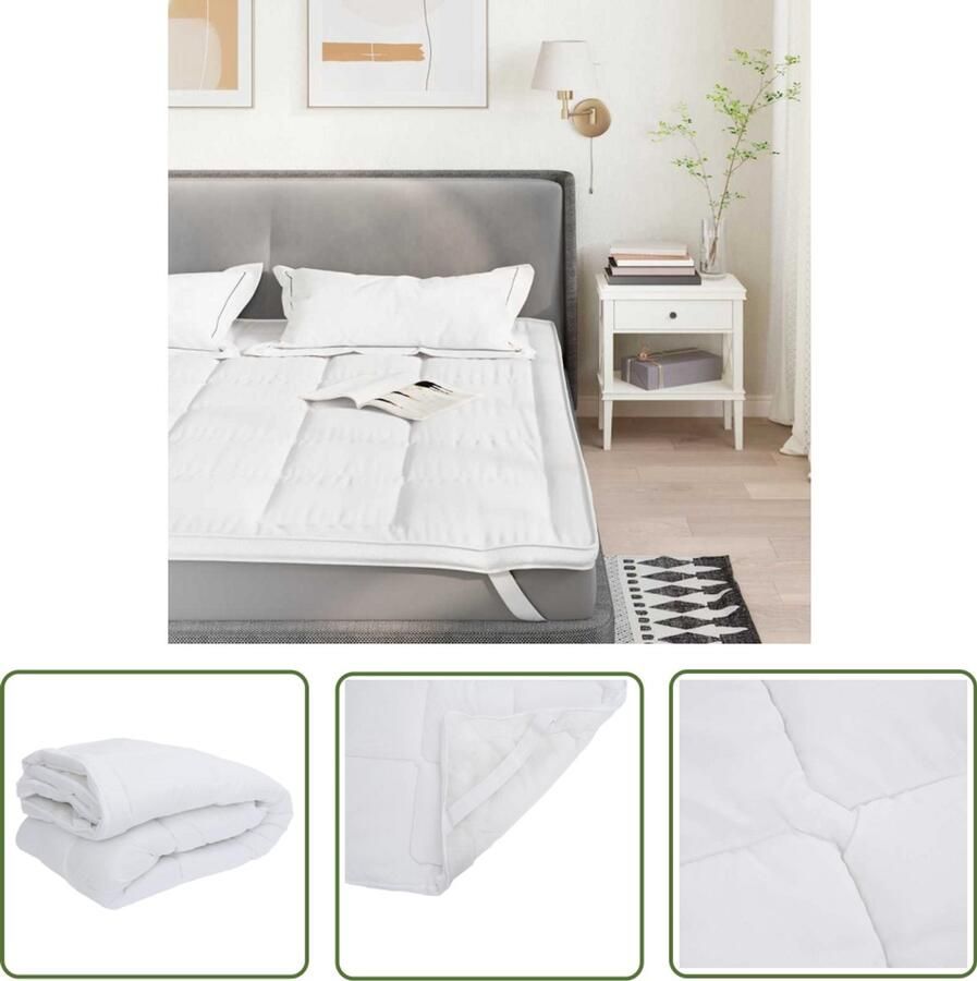 VidaXL Matrasbeschermer 180x220 cm wit Matrasbeschermer Matrashoezen Hoeslaken Matrasdekking Bescherming Matras