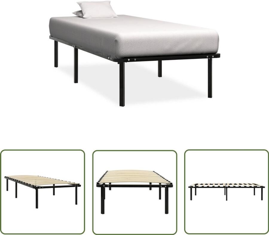 VidaXL -Bedframe-metaal-zwart-100x200-cm - Foto 2