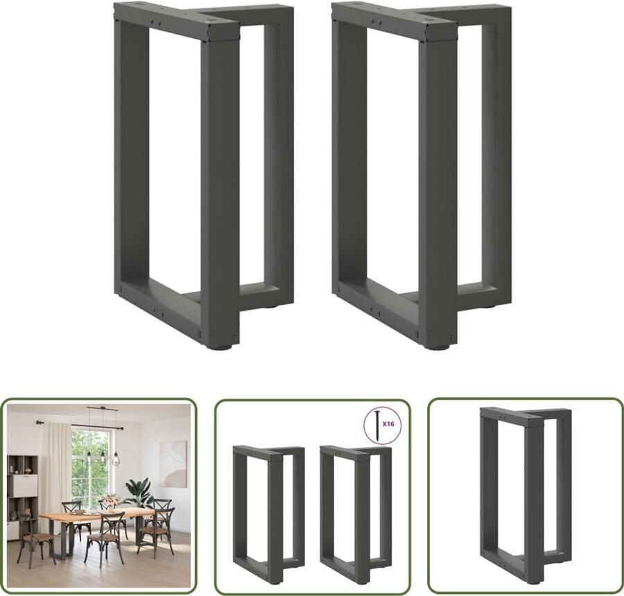 The Living Store Eettafelpoten 2 st T-vormig 60x35x(72-73) cm staal antraciet Eettafelpoten Metalen Tafelpoten T-vormige Tafelpoten Eettafel Onderstel Tafelondersteuning