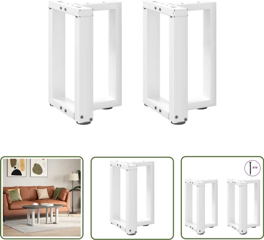 The Living Store Salontafelpoten 2 st T-vormig 28x25x(42-43) cm staal wit Salontafel Potten Metalen Tafelpoten T-vormige Tafelpoten Witte Tafelpoten Salontafel Onderstel