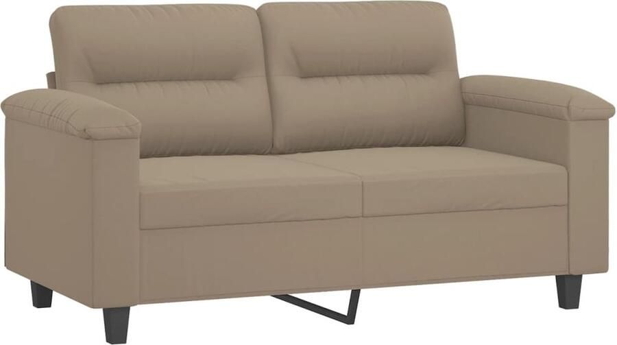The Living Store Tweezitsbank 120 cm microvezelstof taupe Tweezitsbank Microfiber Sofa Lounge Meubilair Salontafel Living Room Furniture