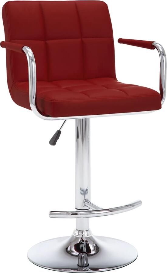 The Living Store Barkrukken 2 st kunstleer wijnrood Elegante Barkrukken Modern Design Kunstleder Stoel Wijnrood Meubilair Hoge Barkrukken