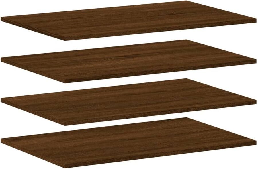 VidaXL Wandschappen 4 stuks Bruin Eiken 80x50 cm Wandplanken Zwevende Plank Bergruimte Opbergkast Woonaccessoires