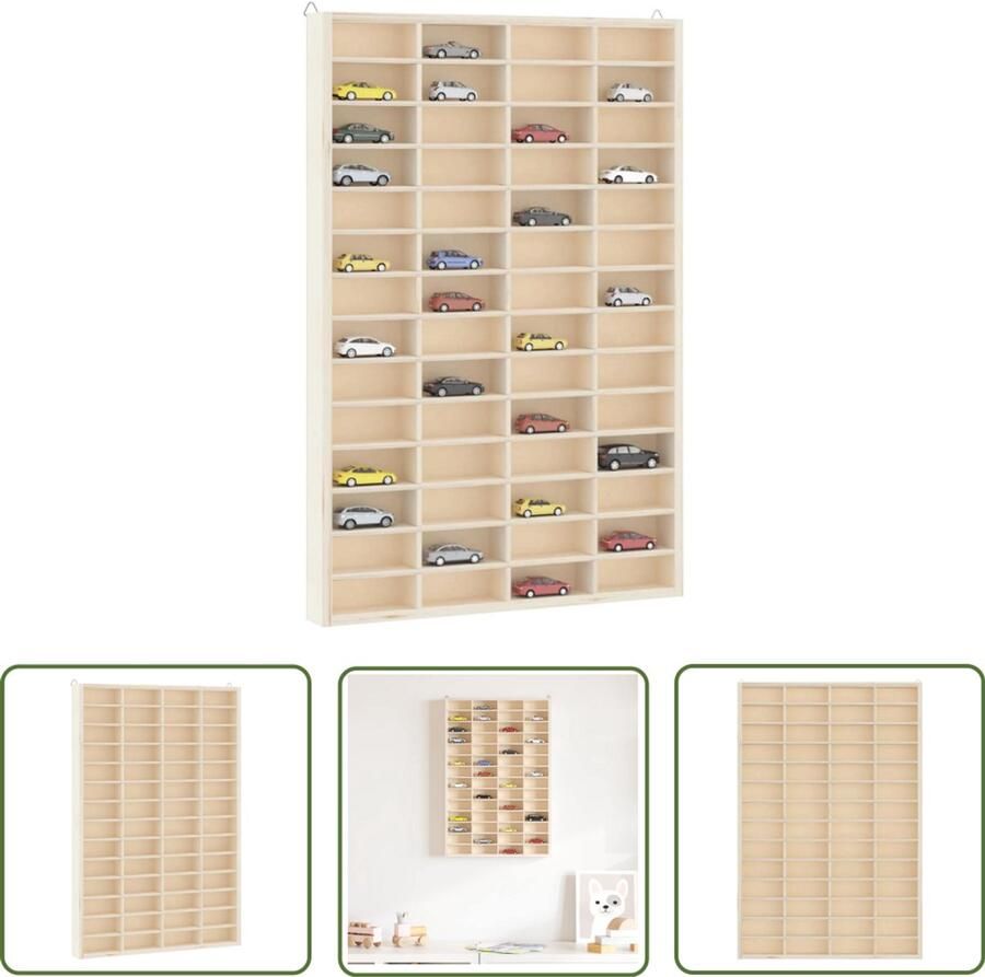 VidaXL Opbergvakken Wandkast Houten verzamelvitrine met 56 vakken 40x4 5x60 cm Multifunctioneel Decoratief Hout