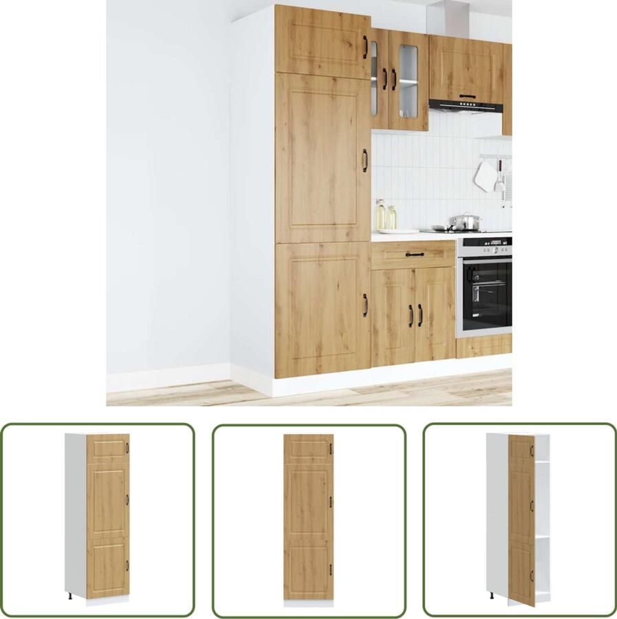 VidaXL Keukenkast Kalmar bewerkt hout artisanaal eikenkleur