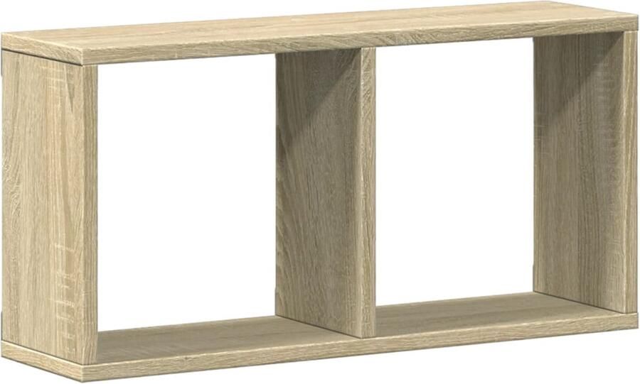 The Living Store Wandkast 60x16x30 cm bewerkt hout sonoma eikenkleurig Wandkast Houten Kast Opslagruimte Badkamermeubilair Woonkamerdecoratie