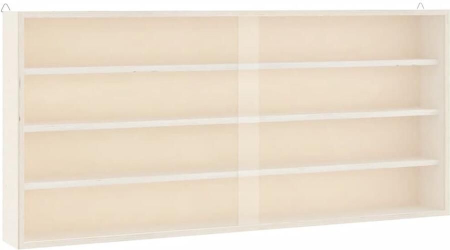 VidaXL Houten Verzamelvitrine Houten Verzamelvitrines -aan De Muur Gemonteerde Vitrinekast Wandhangende Vitrinekast Houten verzamelvitrine met deuren 80x8 5x37 cm