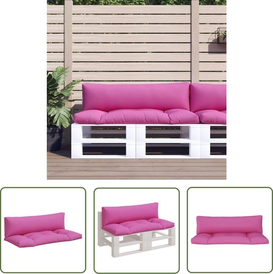 The Living Store Palletkussen Oxford stof 110x58x10 cm Roze Palletkussens Outdoor Meubilair Tuinkussens Lounge Set Balkondecoratie