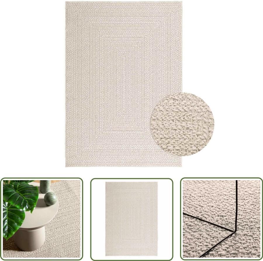 The Living Store Vloerkleed ZIZUR room binnen en buiten 120x170 cm jute look Vloerkleed Outdoor Tapijt Terras Tapijt Balkon Tapijt Jute Look