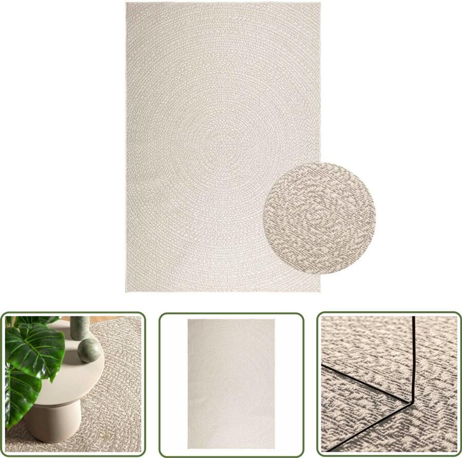 The Living Store Vloerkleed ZIZUR room binnen en buiten 160x230 cm jute look Vloerkleed Outdoor Tapijt Terras Tapijt Balkon Tapijt Jute Look