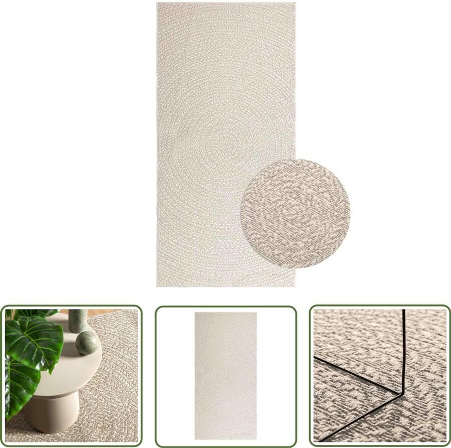 The Living Store Vloerkleed ZIZUR room binnen en buiten 100x200 cm jute look Vloerkleed Outdoor Tapijten Patio Dekentjes Balkontapijt Juten Look