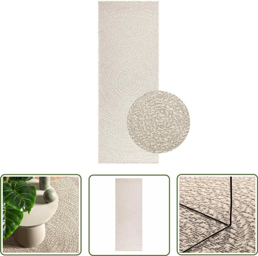 The Living Store Vloerkleed ZIZUR room binnen en buiten 80x200 cm jute look Vloerkleed Outdoor Tapijten Patio Dekentjes Teras Tapijt Juten Look