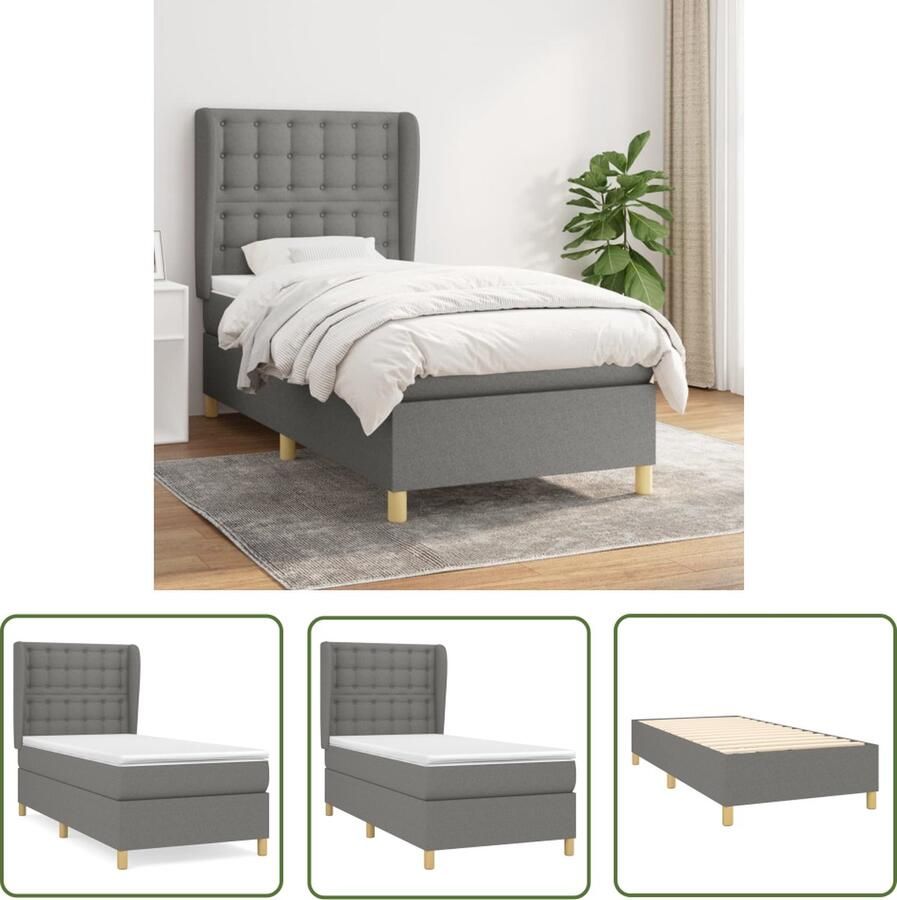 The Living Store Boxspringbed Pocketvering 80 x 200 cm Duurzaam en Comfortabel Boxspringbed Pocketvering Slaapcomfort Duurzaam Comfortabel