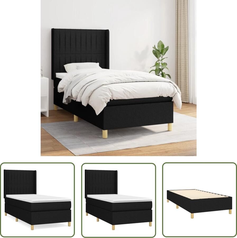 The Living Store Boxspringbed Pocketvering Middelharde ondersteuning 193 x 93 x 118 128 cm Boxspringbed Pocketvering Middenhard Boxspring Bed Frame