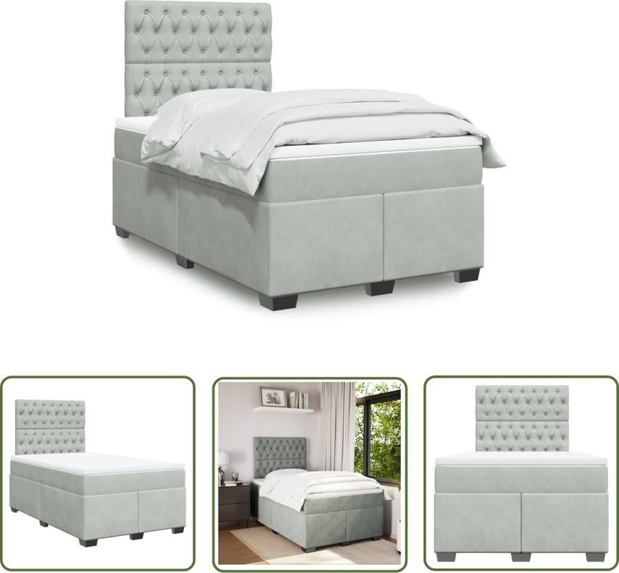 The Living Store Boxspringbed 120 x 200 Pocketveringmatras Luxe Topper Boxspringbed Pocketveringmatras Velvet Bed Luxe Topper Tweepersoonsbed